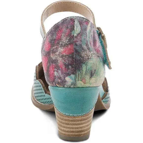 L'Artiste by Spring Step Womens Parchelle Ankle Strap Shoe -- Sky Blue Multi NEW